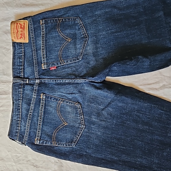 Levi's boyfriend cropped jeans mid rise dark wash slim leg size W27 - Picture 13 of 16